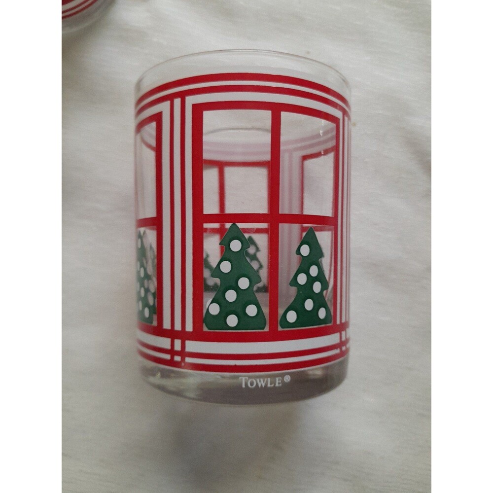 Towle Christmas Trees Bar Glass